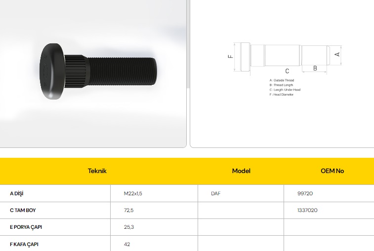 BİJON DAF ÖN DİSK 72.50 MM